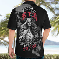 Skeleton Girl Hawaiian Shirt Yes I'm A Bicth - Not Yours - Wonder Print Shop
