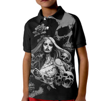 Skeleton Girl Kid Polo Shirt Yes I'm A Bicth - Not Yours - Wonder Print Shop