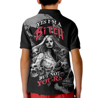 Skeleton Girl Kid Polo Shirt Yes I'm A Bicth - Not Yours - Wonder Print Shop