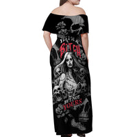 Skeleton Girl Off Shoulder Maxi Dress Yes I'm A Bicth - Not Yours - Wonder Print Shop