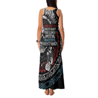 Native American Skull Family Matching Tank Maxi Dress and Hawaiian Shirt American History Begins With Native History - Wonder Print Shop
