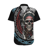 Native American Skull Hawaiian Shirt American History Begins With Native History - Wonder Print Shop