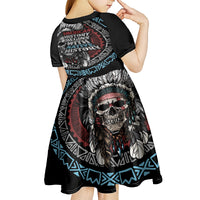 Native American Skull Kid Short Sleeve Dress American History Begins With Native History - Wonder Print Shop
