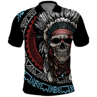 Native American Skull Polo Shirt American History Begins With Native History - Wonder Print Shop