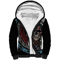 Native American Skull Sherpa Hoodie American History Begins With Native History - Wonder Print Shop