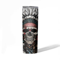 Native American Skull Skinny Tumbler American History Begins With Native History - Wonder Print Shop