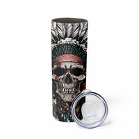 Native American Skull Skinny Tumbler American History Begins With Native History - Wonder Print Shop