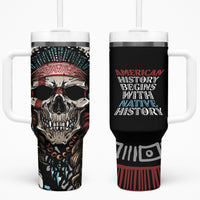 Native American Skull Tumbler With Handle American History Begins With Native History - Wonder Print Shop