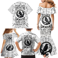 Viking Raven Family Matching Mermaid Dress and Hawaiian Shirt Fear Not Death For the Hour Of Your Doom - Wonder Print Shop