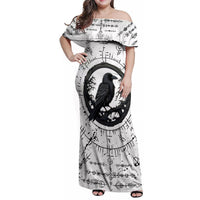 Viking Raven Family Matching Off Shoulder Maxi Dress and Hawaiian Shirt Fear Not Death For the Hour Of Your Doom - Wonder Print Shop
