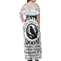 Viking Raven Family Matching Off Shoulder Maxi Dress and Hawaiian Shirt Fear Not Death For the Hour Of Your Doom - Wonder Print Shop