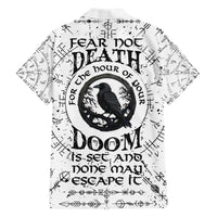 Viking Raven Family Matching Off Shoulder Short Dress and Hawaiian Shirt Fear Not Death For the Hour Of Your Doom - Wonder Print Shop