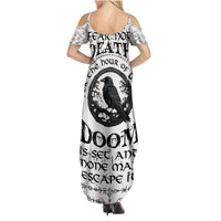 Viking Raven Family Matching Summer Maxi Dress and Hawaiian Shirt Fear Not Death For the Hour Of Your Doom - Wonder Print Shop