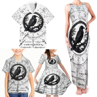 Viking Raven Family Matching Tank Maxi Dress and Hawaiian Shirt Fear Not Death For the Hour Of Your Doom - Wonder Print Shop