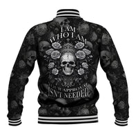 Skull Baseball Jacket I Am Who I Am Your Approval Isn't Needed - Wonder Print Shop