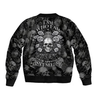 Skull Bomber Jacket I Am Who I Am Your Approval Isn't Needed - Wonder Print Shop