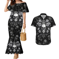 Skull Couples Matching Mermaid Dress and Hawaiian Shirt I Am Who I Am Your Approval Isn't Needed - Wonder Print Shop