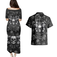 Skull Couples Matching Puletasi Dress and Hawaiian Shirt I Am Who I Am Your Approval Isn't Needed - Wonder Print Shop