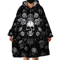 Skull Wearable Blanket Hoodie I Am Who I Am Your Approval Isn't Needed - Wonder Print Shop