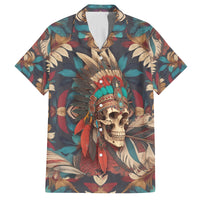 Native American Skull Family Matching Off Shoulder Maxi Dress and Hawaiian Shirt Native Merican Spirit Of Freedom - Wonder Print Shop