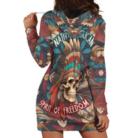 Native American Skull Hoodie Dress Native Merican Spirit Of Freedom - Wonder Print Shop