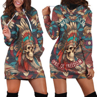 Native American Skull Hoodie Dress Native Merican Spirit Of Freedom - Wonder Print Shop