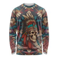 Native American Skull Long Sleeve Shirt Native Merican Spirit Of Freedom - Wonder Print Shop