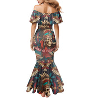 Native American Skull Mermaid Dress Native Merican Spirit Of Freedom - Wonder Print Shop