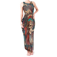 Native American Skull Tank Maxi Dress Native Merican Spirit Of Freedom - Wonder Print Shop