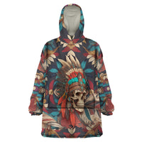 Native American Skull Wearable Blanket Hoodie Native Merican Spirit Of Freedom - Wonder Print Shop