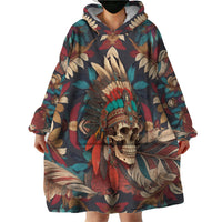 Native American Skull Wearable Blanket Hoodie Native Merican Spirit Of Freedom - Wonder Print Shop