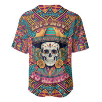 Mexico Skull Baseball Jersey Let's Move To Mexico - Wonder Print Shop