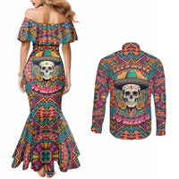 mexico-skull-couples-matching-mermaid-dress-and-long-sleeve-button-shirts-lets-move-to-mexico