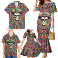 Mexico Skull Family Matching Mermaid Dress and Hawaiian Shirt Let's Move To Mexico - Wonder Print Shop