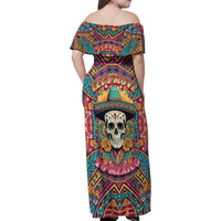 Mexico Skull Family Matching Off Shoulder Maxi Dress and Hawaiian Shirt Let's Move To Mexico - Wonder Print Shop