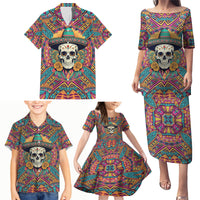 Mexico Skull Family Matching Puletasi Dress and Hawaiian Shirt Let's Move To Mexico - Wonder Print Shop