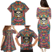 Mexico Skull Family Matching Puletasi Dress and Hawaiian Shirt Let's Move To Mexico - Wonder Print Shop