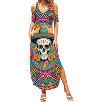 Mexico Skull Summer Maxi Dress Let's Move To Mexico - Wonder Print Shop