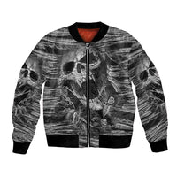 Black and White Metallica Skull Bomber Jacket - Wonder Print Shop
