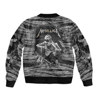 Black and White Metallica Skull Bomber Jacket - Wonder Print Shop