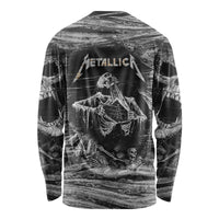 Black and White Metallica Skull Long Sleeve Shirt - Wonder Print Shop