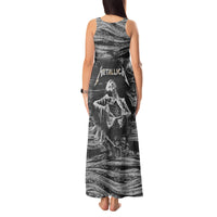 Black and White Metallica Skull Tank Maxi Dress - Wonder Print Shop