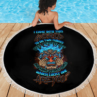 Which Lucky One Are You Skull Tiki Beach Blanket - Wonder Print Shop