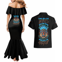 Which Lucky One Are You Skull Tiki Couples Matching Mermaid Dress and Hawaiian Shirt - Wonder Print Shop