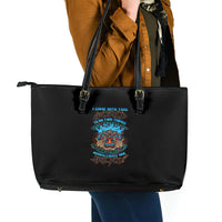 Which Lucky One Are You Skull Tiki Leather Tote Bag - Wonder Print Shop