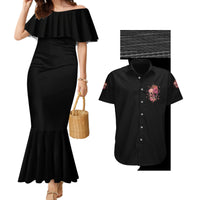 I Am A Sweet Girl Flower Skull Couples Matching Mermaid Dress and Hawaiian Shirt - Wonder Print Shop