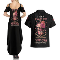 I Am A Sweet Girl Flower Skull Couples Matching Summer Maxi Dress and Hawaiian Shirt - Wonder Print Shop