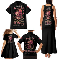 I Am A Sweet Girl Flower Skull Family Matching Tank Maxi Dress and Hawaiian Shirt - Wonder Print Shop
