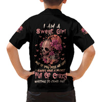 I Am A Sweet Girl Flower Skull Kid Hawaiian Shirt - Wonder Print Shop