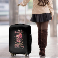 I Am A Sweet Girl Flower Skull Luggage Cover - Wonder Print Shop
